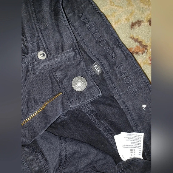A NWOT - Vintage American Eagle Flex Black Denim Slim Jeans Mens - Picture 5 of 7